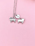 Sheep Charm Necklace, Tiny Sheep Charm, N6435