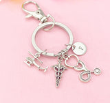 Helicopter Caduceus Stethoscope Keychain, N6452