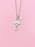 Folding Chinese Fan Shell Pearl Charm Necklace, N6561