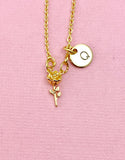 Tiny Rose Flower Charm Gold Necklace, N6568