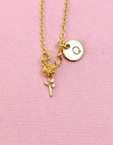 Tiny Rose Flower Charm Gold Necklace, N6568