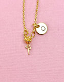 Tiny Rose Flower Charm Gold Necklace, N6568