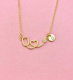 Stethoscope Heart Charm Necklace, N6569