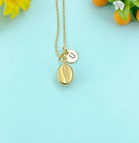 Gold Coffee Bean Charm Necklace Symbol of Connection & Warmth Gift for Friend Sister Mom or Coffee Lovers, N6572