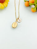 Gold Coffee Bean Charm Necklace Symbol of Connection & Warmth Gift for Friend Sister Mom or Coffee Lovers, N6572