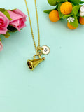 Gold Cheerleader Necklace, Gold Megaphone Necklace, Cheer Coach Gift, Cheerleader Team Gift, N6573