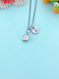 Silver TINY Coffee Bean Charm Necklace, Christmas Gift for Friend Sister Mom or Coffee Lovers, N6578