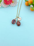 Gold Coffee Bean Charm Necklace, Christmas Gift for Friend Sister Mom or Coffee Lovers, N6579