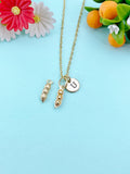 Gold TINY Peas in Pod Charm Necklace, N6580