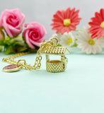 Gold Wishing Well Charm Necklace, N6582