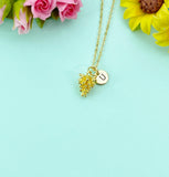 Gold Pine Cone Charm Necklace, N6586