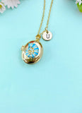 Gold Couch Shell Enamel Locket Oval Pendant Necklace, Keepsake Photo Frame Jewelry, N6595