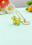 Gold  Green Frog Charm Necklace, American Bullfrog Lithobates, N6598