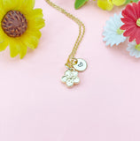 Gold Japanese Cherry Blossom Necklace, Gold Sakura Flower Necklace, Japanese Girlfriends Gift, N5158A