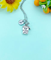 Dental Floss Charm Necklace – Unique Gift for Dentists & Hygienists, N185N