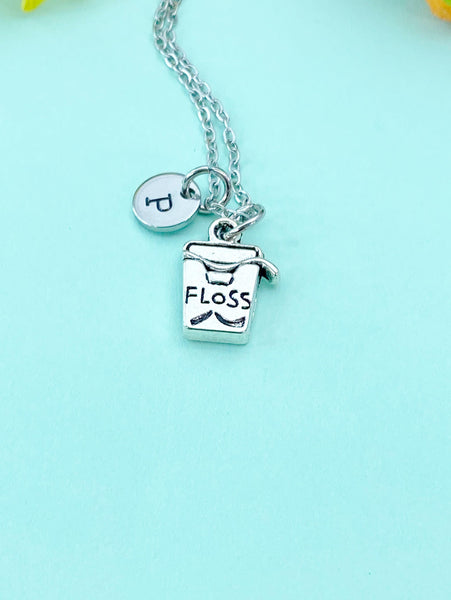 Dental Floss Charm Necklace – Unique Gift for Dentists & Hygienists, N185N