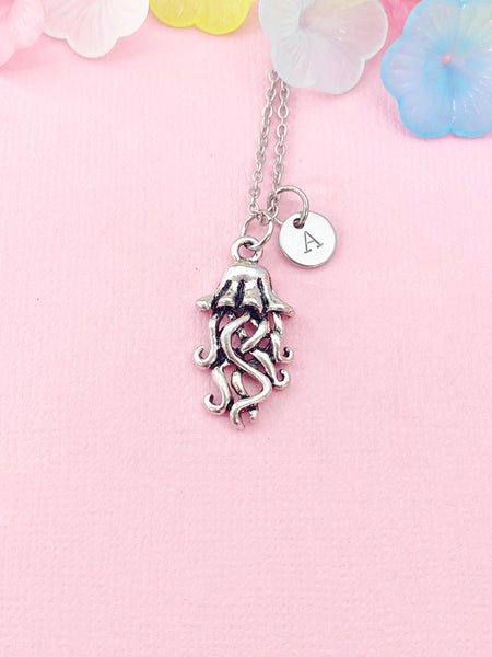 Jellyfish Charm Necklace – Ocean-Inspired Jewelry for Beach Lovers, N6467