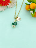 Gold Cactus Charm Necklace, N6604