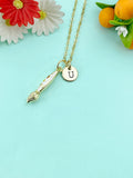 Gold Artist Paint Brush Charm Necklace, N6606