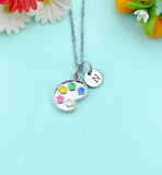 Silver Artist Palette Charm Necklace, N6607