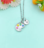 Silver Artist Palette Charm Necklace, N6607