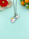 Silver Artist Palette Charm Necklace, N6607