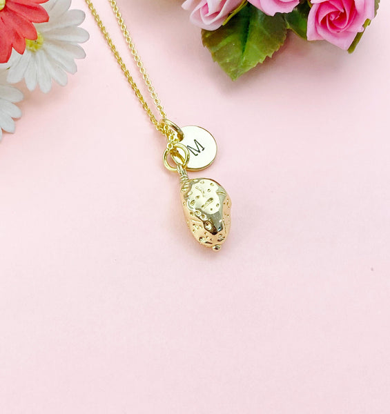 Gold Potato Charm Necklace – Cute Jewelry Gift for Food Lovers, N5208B