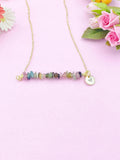 Tourmaline Necklace, Gold Necklace, Natural Tourmaline Gemstone Jewelry, N6123