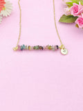 Tourmaline Necklace, Gold Necklace, Natural Tourmaline Gemstone Jewelry, N6123