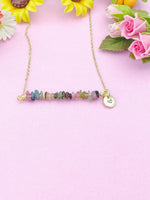 Tourmaline Necklace, Gold Necklace, Natural Tourmaline Gemstone Jewelry, N6123