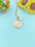 Gold Angel Baptism Charm Necklace, Baptism Jewelry Gift, N6021