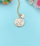 Gold Angel Baptism Charm Necklace, Baptism Jewelry Gift, N6021