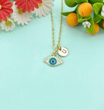 Gold Evil Eye Charm Necklace, N6611