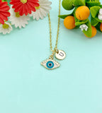 Gold Evil Eye Charm Necklace, N6611