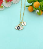 Gold Evil Eye Enamel Charm Necklace, N6612