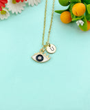 Gold Evil Eye Enamel Charm Necklace, N6612