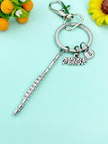 Silver Flute Marching Band Charm Keychain, N5700A