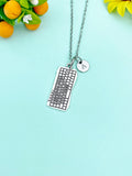 Silver Computer Keyboard Charm Necklace, N5804N