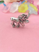 Silver Reindeer Charm Necklace – Holiday Jewelry Gift for Her, N6469