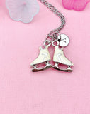 Ice Skates Charm Necklace – Winter Sports Jewelry for Skating Fans, N6475