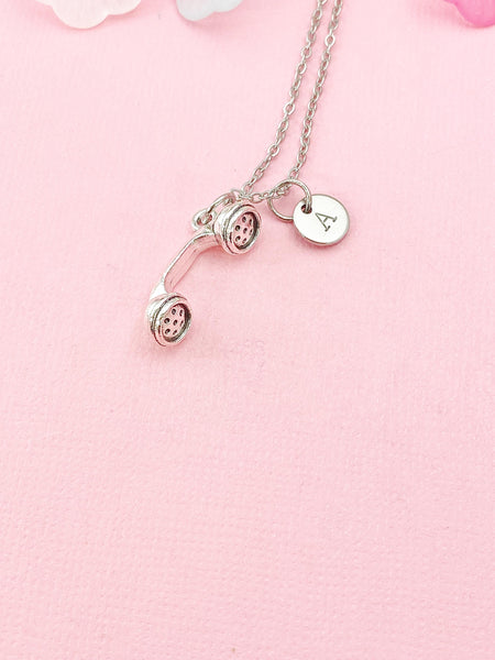 Telephone Charm Necklace – Retro Jewelry for Vintage Lovers, N6477