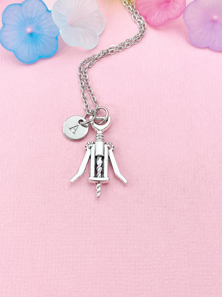 Wine Opener Necklace – Corkscrew Pendant for Sommeliers & Hosts, N6478