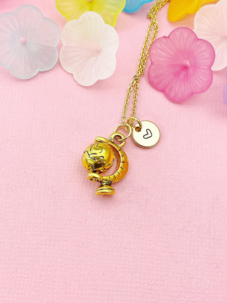 Globe Charm Necklace – Gift for Professionals, Graduates and Dreamers, N6489