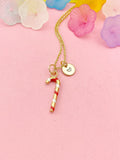 Candy Cane Charm Necklace – Gift for Career Milestones & Holiday Motivation, N6490