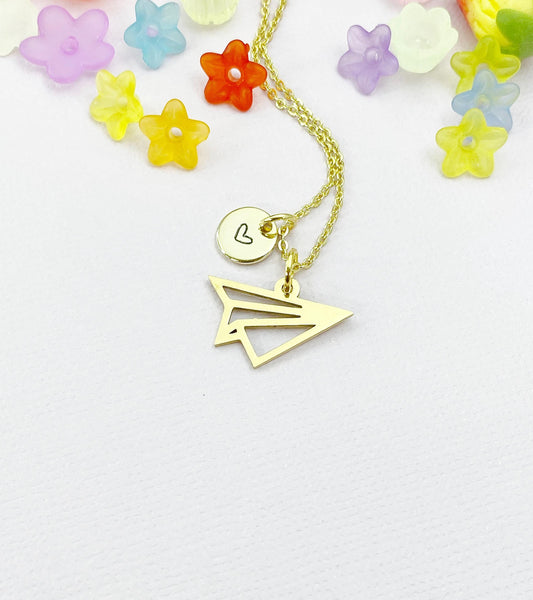 Paper Airplane Charm Necklace, N6496