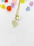Gold Cactus Charm Necklace, N6497G