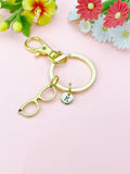 Gold Eyeglasses Charm Keychain, Ophthalmologist Gifts, Reading Glasses Keychain, Vision Gift, Optometry Gift, N1413G