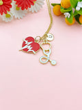 Red Heartbeat Stethoscope Charm Necklace – Gift for Cardiologists & Heart Specialists, N6506