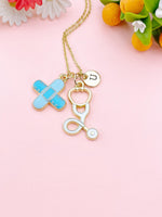 Bandages Stethoscope Charm Necklace – Medical Jewelry Gift for Nurses, Doctors, EMTs & Healthcare Workers N6507