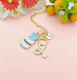 Medicine Bottles Stethoscope Charm Necklace – Medical Jewelry Gift for Nurses, Doctors, Pharmacists & Healthcare Workers, N6508